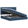 vidaXL Aufbewahrungsbett mit Matratze Blau 200 x 200 cm Stoff