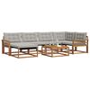 vidaXL Outdoor-Sofagarnitur mit Kissen 7 pcs Nat&uuml;rlich und Hellgrau
