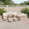 vidaXL Gartensofa-set 14 pcs Beige Poly-Rattan