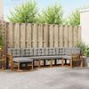 vidaXL Outdoor-Sofagarnitur mit Kissen 7 pcs Nat&uuml;rlich und Hellgrau
