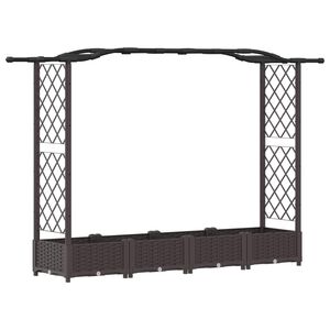 vidaXL Hochbeet mit Rankgitter und Dach Braun 207 x 40 x 123 cm PP