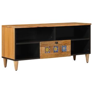 vidaXL TV-Schr&auml;nk mit Regal Natur 100 x 33 x 46 cm Massivholz Mango