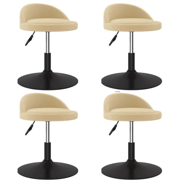 vidaXL Esszimmerst&uuml;hle 4 Stk. Drehbar Creme Samt