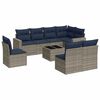 vidaXL 9-tlg. Garten-Sofagarnitur mit Kissen Grau Poly Rattan
