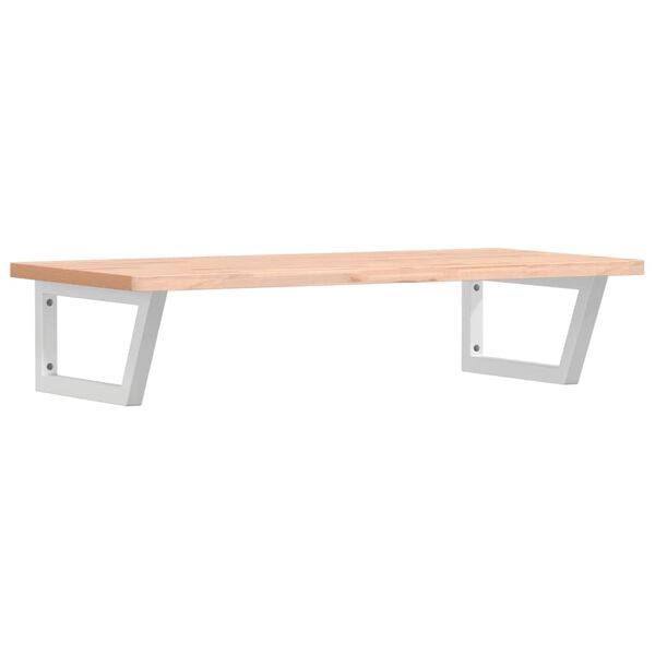 vidaXL Waschbeckenregal Wandmontage Stahl und Massivholz Buche