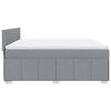 vidaXL Boxspringbett mit Matratze Hellgrau 180x200 cm Stoff