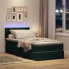 vidaXL Ottoman-Bett mit Matratze & LEDs Dunkelgr&uuml;n 90x190 cm Samt