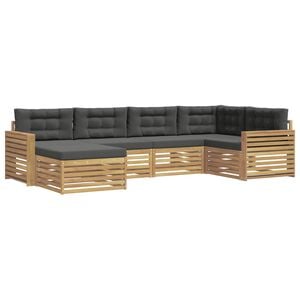 vidaXL Outdoor-Sofagarnitur 6 Stk. Wei&szlig; und Anthrazit Polyester