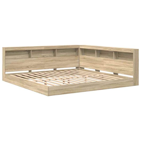 vidaXL B&uuml;cherregal-Bett Sonoma-Eiche 180 x 200 cm Holzwerkstoff