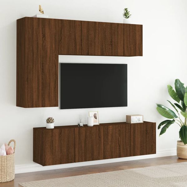 vidaXL TV-Wandschr&auml;nke 2 Stk. Braun Eichen-Optik 60x30x41 cm