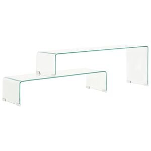 vidaXL 2-tlg. Couchtisch-Set 90x30x20/110x30x40 cm Hartglas