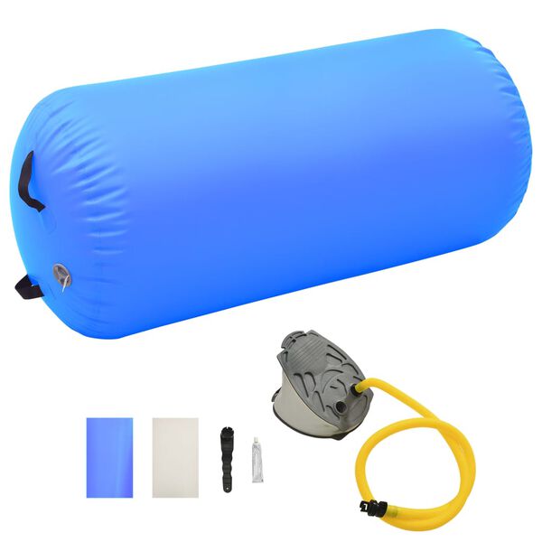 vidaXL Aufblasbare Gymnastik-Rolle mit Pumpe 120x75 cm PVC Blau