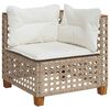 vidaXL 8-tlg. Garten-Sofagarnitur mit Kissen Beige Poly Rattan