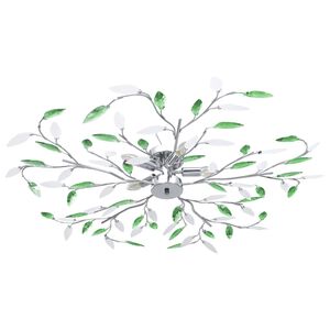 vidaXL Deckenleuchte mit Acrylglas-Bl&auml;tter f&uuml;r 5 x E14-Lampen Gr&uuml;n