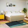 vidaXL Boxspringbett mit Matratze Creme 180x200 cm Stoff