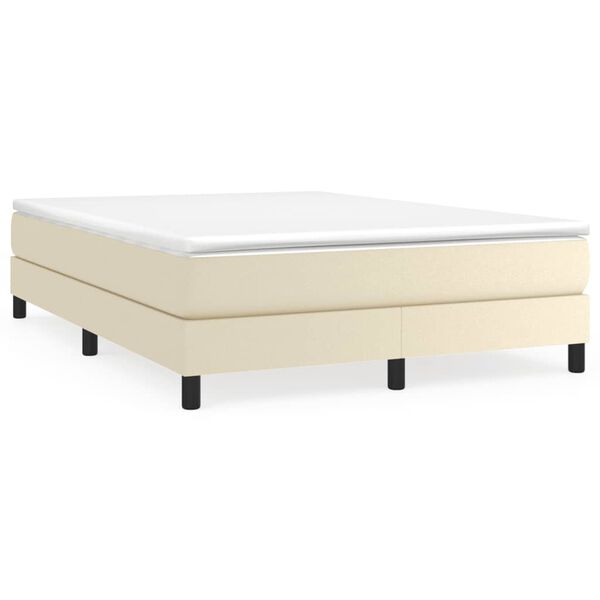 vidaXL Boxspringbettgestell Creme 140x190 cm Kunstleder