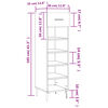 vidaXL Schuhschrank Betongrau 30x35x105 cm Holzwerkstoff