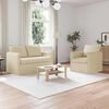 vidaXL Sofa 120cm 2 pcs Creme Metall