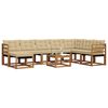 vidaXL Outdoor-Sofagarnitur mit Kissen 9 pcs Natur und Beige