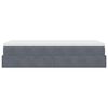 vidaXL Ottoman-Bett mit Matratze Dunkelgrau 90x200 cm Samt
