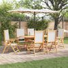 vidaXL Garten Essgruppe 7 pcs Cremewei&szlig; Massivholz Akazie
