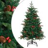 vidaXL K&uuml;nstlicher Weihnachtsbaum Klappbar mit Zapfen & Beeren 150 cm