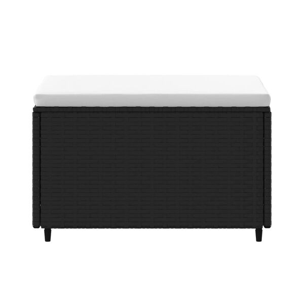 vidaXL Gartenhocker mit Kissen 2 Stk. Schwarz Poly Rattan