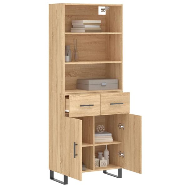 vidaXL Highboard Sonoma-Eiche 69,5x34x180 cm Holzwerkstoff