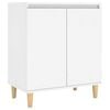 vidaXL Sideboard mit Massivholz-Beinen Wei&szlig; 60x35x70 cm Holzwerkstoff
