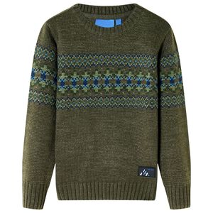 vidaXL Kinderpullover Gestrickt Khaki 92