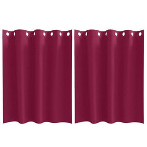 vidaXL Verdunkelungs-Vorh&auml;nge mit Ringen 2 pcs Weinrot 140 x 140 cm