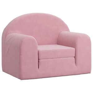 vidaXL Schlafsofa f&uuml;r Kinder Rosa Weich Pl&uuml;sch