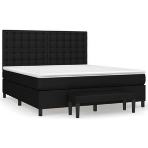 vidaXL Boxspringbett mit Matratze Schwarz 160x200 cm Stoff