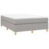 vidaXL Boxspringbett mit Matratze Hellgrau 140x200 cm Stoff