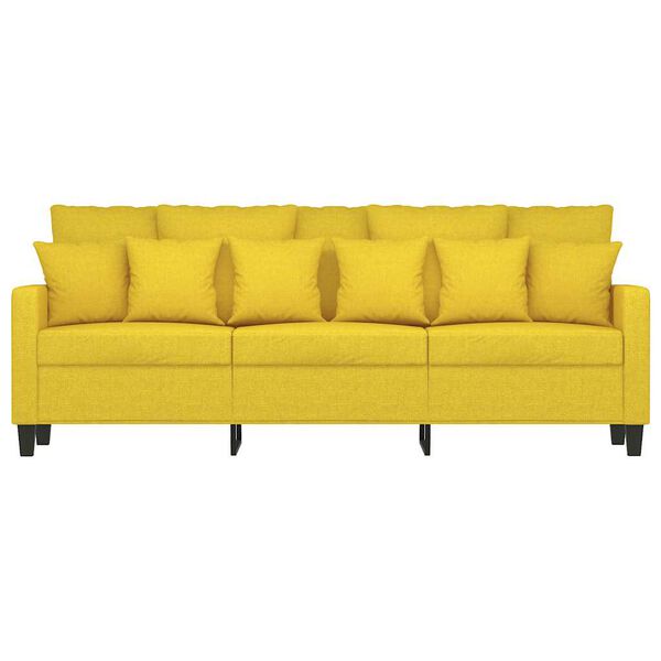 vidaXL 3-Sitzer-Sofa Hellgelb 180 cm Stoff