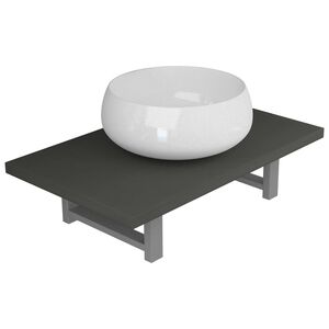 vidaXL 2-tlg. Badm&ouml;bel-Set Keramik Grau