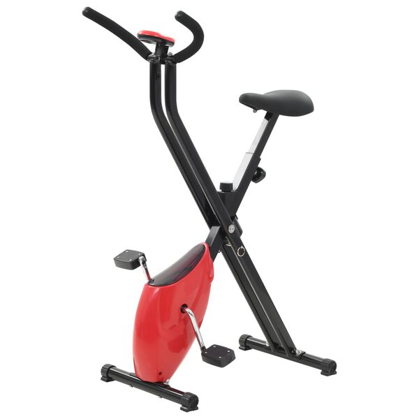 vidaXL Heimtrainer X-Bike Gurtwiderstand Rot