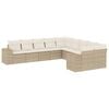 vidaXL 10-tlg. Garten-Sofagarnitur mit Kissen Beige Poly Rattan
