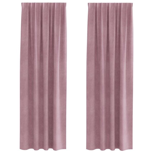vidaXL Verdunkelungsvorh&auml;nge 2 pcs Dunkelrosa 140 x 245 cm Samt