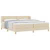 vidaXL Boxspringbett mit Kopfteil Creme 200 x 200 cm Stoff