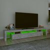 vidaXL TV-Schrank mit LED-Leuchten Betongrau 230x36,5x40 cm