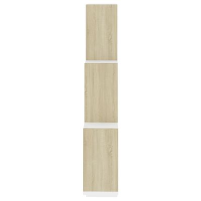 vidaXL Würfelregal Weiß Sonoma-Eiche 78x15x93 cm Holzwerkstoff