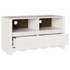 vidaXL TV-Schrank Drammen Wei&szlig; 99 x 43 x 55 cm Massivholz Kiefer