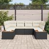 vidaXL Gartensofa-set mit Kissen 6 pcs Schwarz Poly-Rattan