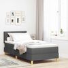 vidaXL Boxspringbett mit Kissen Dunkelgrau 90 x 200 cm Stoff