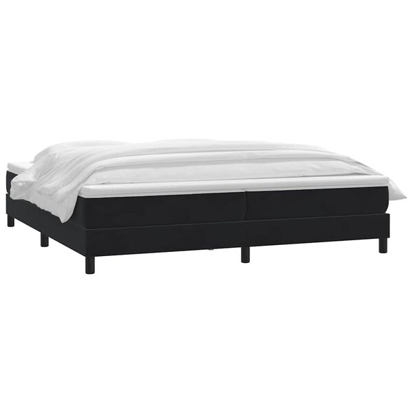 vidaXL Boxspringbett mit Matratze Schwarz 180x220 cm Samt