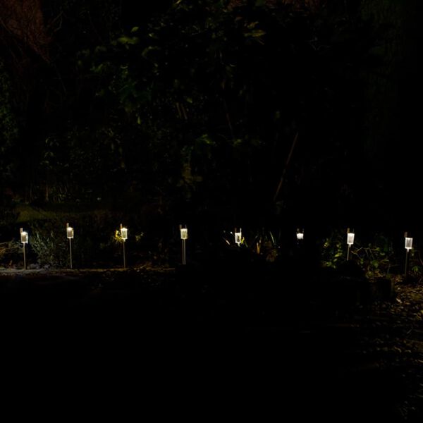 Luxform Solarleuchte Stehlampe Siena 8 Stk. Silber 46846