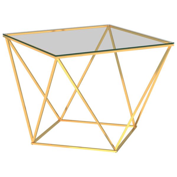 vidaXL Couchtisch Golden 80x80x45 cm Edelstahl