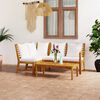 vidaXL 4-tlg. Garten-Lounge-Set mit Auflagen Creme Massivholz Akazie