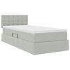 vidaXL Bett mit Stauraum und LED mit LED Hellgrau 90 x 200 cm Samt